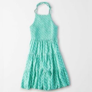 American Eagle Halter Micro Floral Tiered
Ruffle Dress Green Size XS